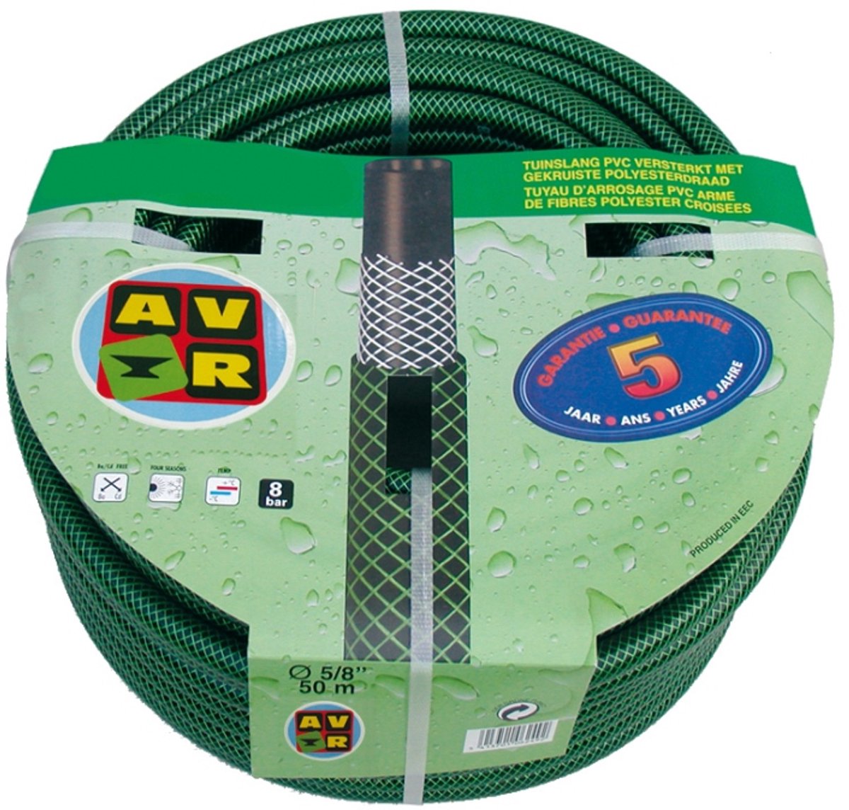 AVR Tools - Groene Tuinslang - 25 m - Versterkt - 5/8 inch