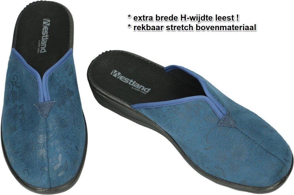 Westland -Dames - turquoise - pantoffels - maat 38