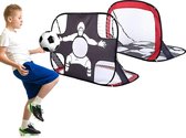 Voetballoël - Zinaps pop-up voetbaldoel, opvouwbaar 2 in 1 pop-up voetbaldoel met doelwand, voetbaldoel voor kinderen en volwassenen in de tuin voor tuin, indoor, buiten (WK 02128)