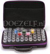 Luxe Opbergtas / case met 60 bakjes paars voor Diamond Painting