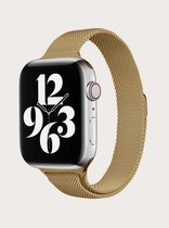 Dun Gouden Apple Watch Bandje - 38/40/41 mm - Geschikt voor Apple Watch Series 1/2/3/4/5/6/7/SE 38/40/41 mm - RVS Goud - Stevige Magneetsluiting - Gouden Horlogebandje Apple Watch