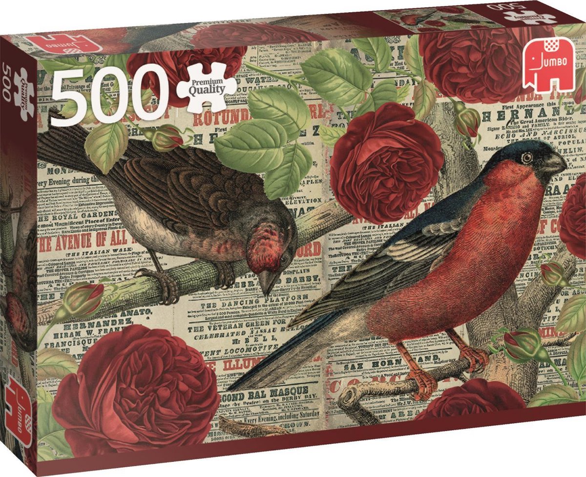 Jumbo Premium Collection Puzzel Vogels houden van Bloemen - Legpuzzel - 500 stukjes