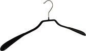 De Kledinghanger Gigant - 20 x Mantel / kostuumhanger metaal met schouderverbreding en zwarte anti-slip coating, 46 cm