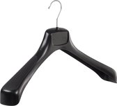 De Kledinghanger Gigant - 30 x Mantel / kostuumhanger kunststof zwart met schouderverbreding, 46 cm