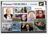 Winston Churchill – Luxe postzegel pakket (A6 formaat) - collectie van 25 verschillende postzegels van Winston Churchill – kan als ansichtkaart in een A6 envelop. Authentiek cadeau - kado - kaart - schilder - politicus - oorlog - engeland