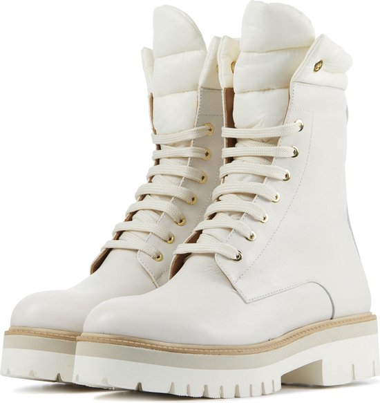 Mace Veterboots Dames Laarzen Schoenen Canvas M1100 Gebroken wit Maat 38 bol