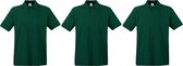 3-Pack maat 3XL grote maat donkergroen polo shirt premium van katoen voor heren 3XL - Polo t-shirts voor heren