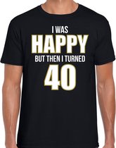 Verjaardag t-shirt 40 jaar - happy 40 - zwart - heren - veertig jaar cadeau shirt 2XL