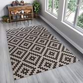 Tapiso Floorlux Vloerkleed Tapijt Grijs Zwart Keuken Kleed Maat– 80x150