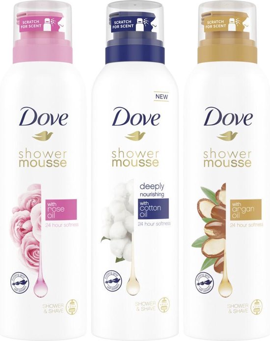 Dove Shower Mousse - Mix - 3 x 200 ml - Voordeelverpakking