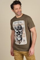 DEELUXE T-shirt met skull print CLEM Khaki