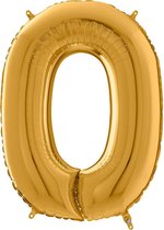 Carnival Toys Cijferballon 0 Folie 66 Cm Goud
