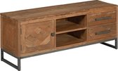 Tv-meubel | mascio | gerecycled teakhout | blackwash | 145 x 45 x 57(h) cm