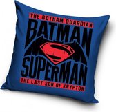 kussen Batman vs Superman 40 x 40 cm katoen blauw