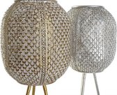 Kaarshouder DKD Home Decor Kristal Ziverachtig Gouden Metaal (22 x 22 x 73 cm) (2 pcs)