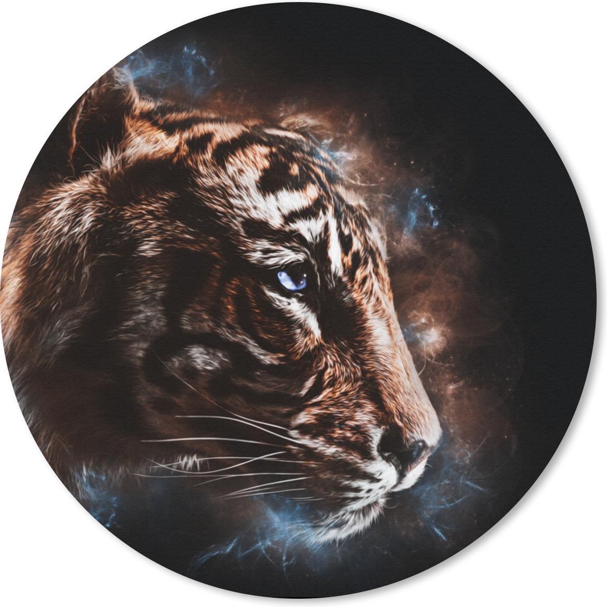 Muismat rond 40x40 cm - Mousepad Tijger - Dieren - Oranje - Ronde muismatten