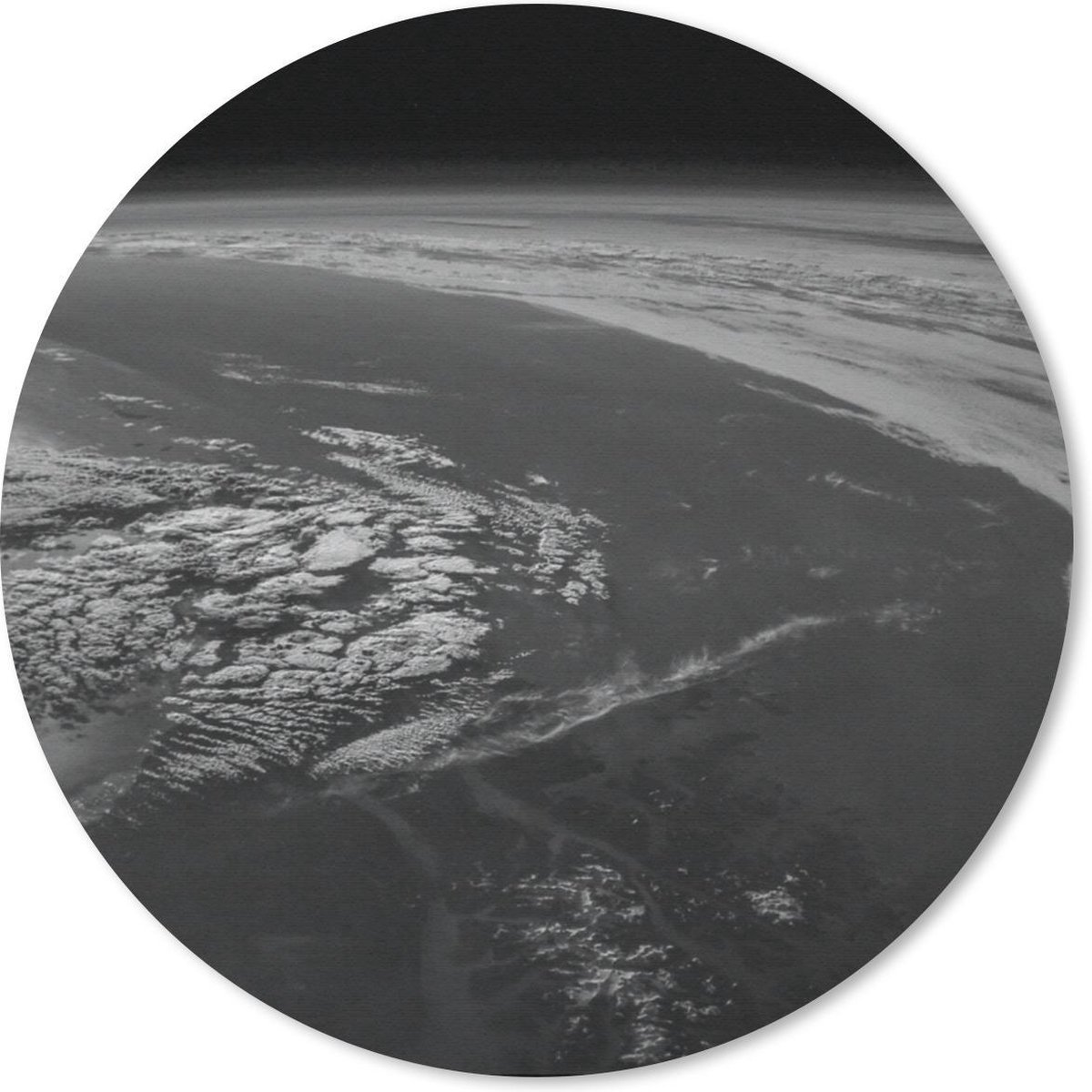 Muismat rond 40x40 cm - Mousepad Aarde - Planeten - Lucht - Ronde muismatten