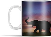 Mok - Silhouette lopende olifanten - 350 ml - Beker