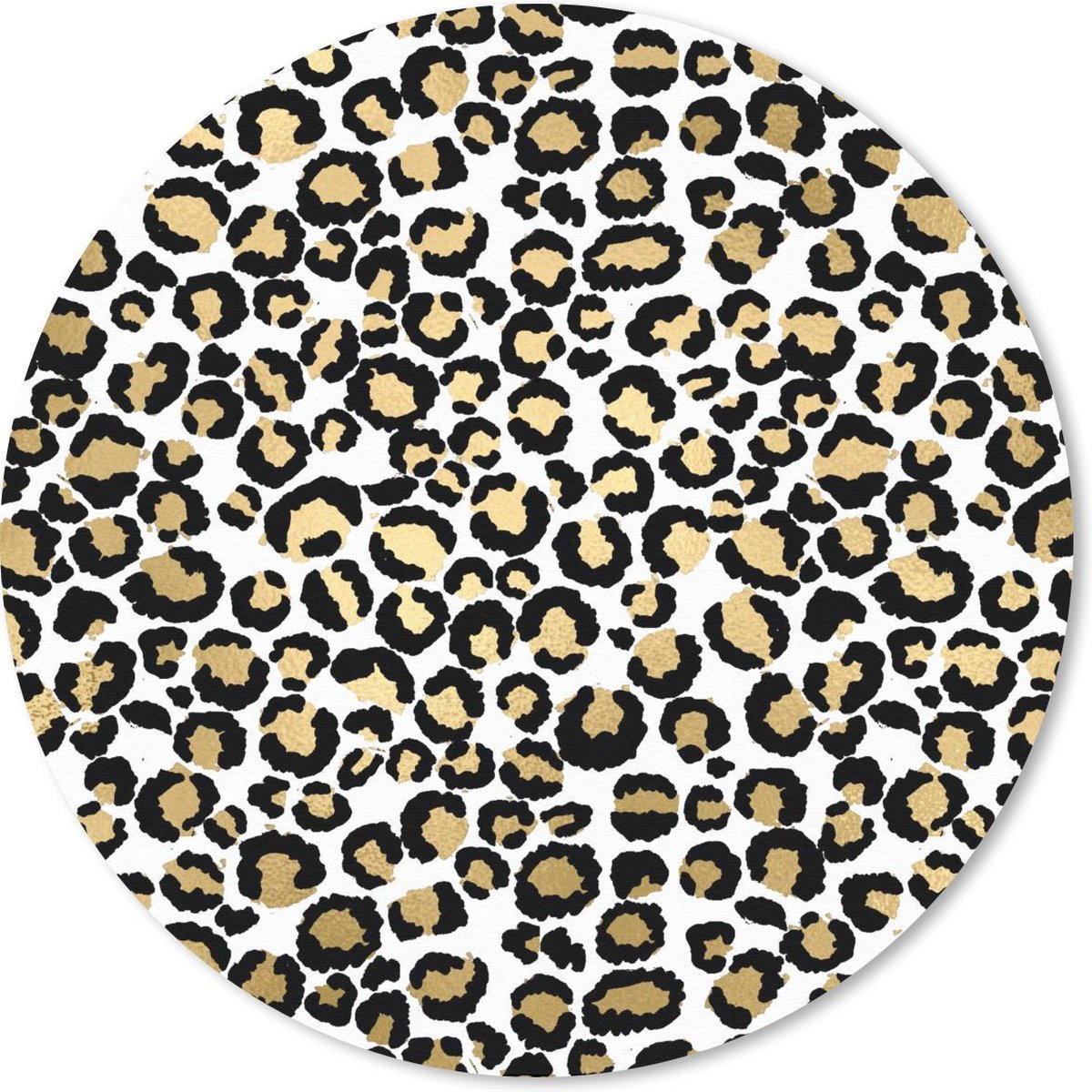 Muismat rond 50x50 cm - Mousepad Patronen - Panterprint - Goud - Ronde muismatten