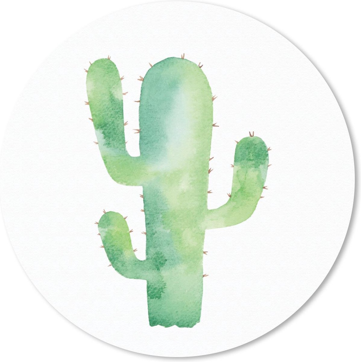Muismat rond 50x50 cm - Mousepad Waterverf - Cactus - Illustratie - Ronde muismatten