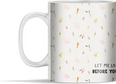 Mok - Baby - Bloemen - Geboorteposter - Letters - 350 ml - Beker