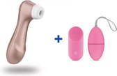 Satisfyer Pro 2 Next Generation - Luchtdruk Vibrator + Vibrerend Ei met Afstandsbediening - Roze