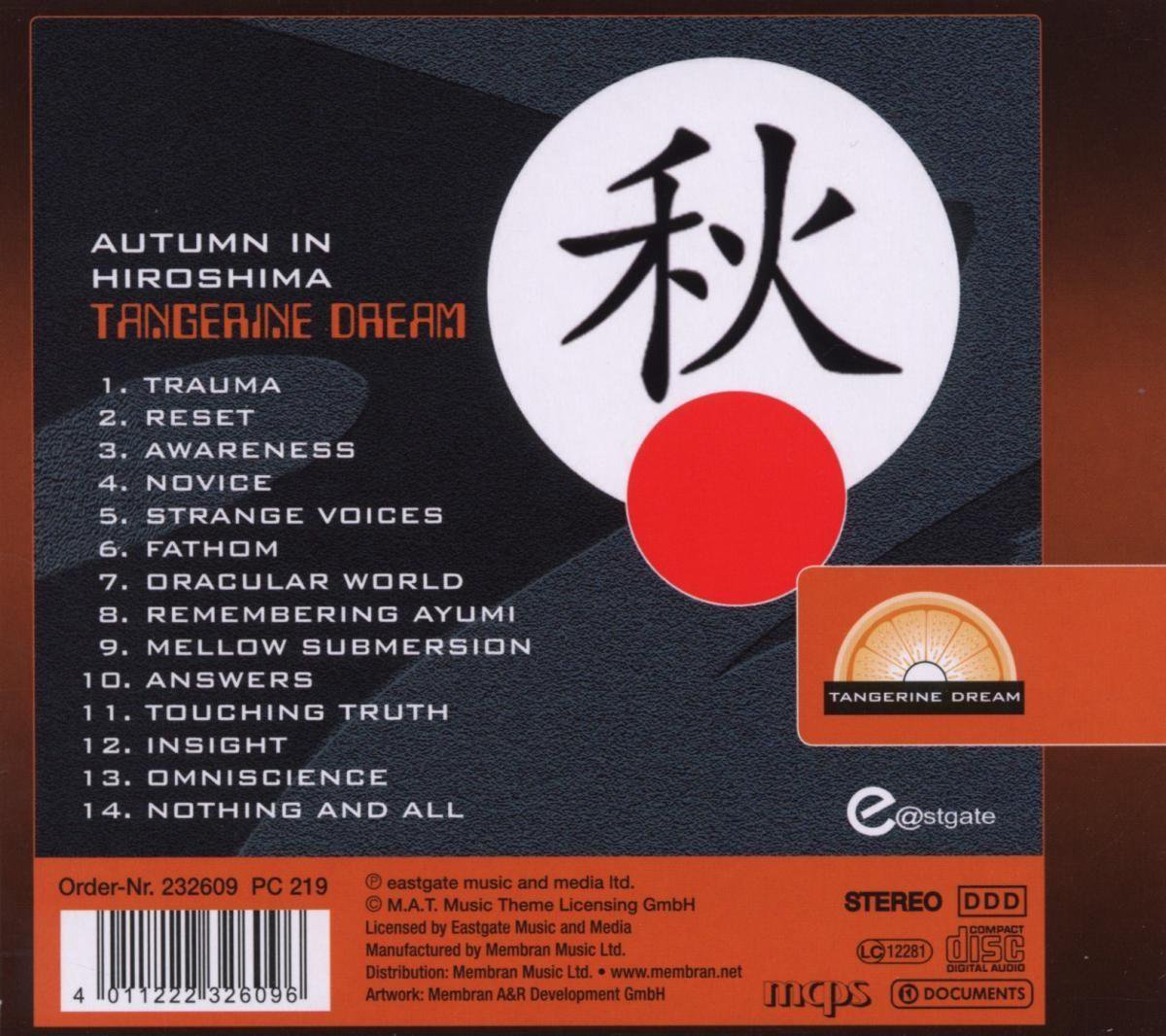 Tangerine Dream Autumn In Hiroshima (2 CD), Tangerine Dream CD