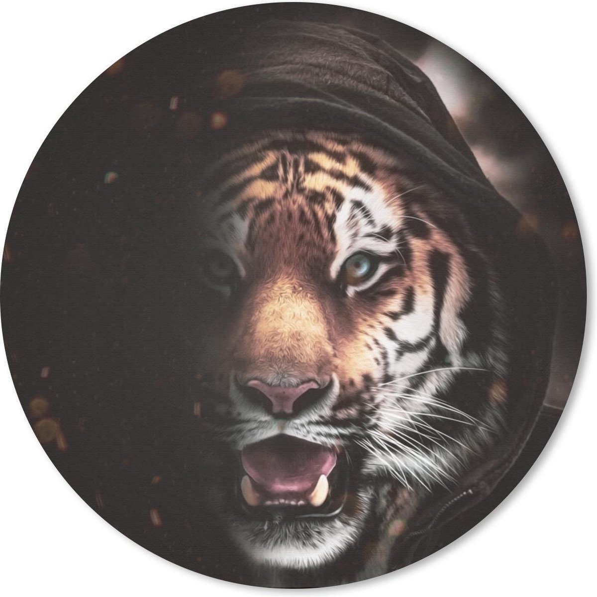 Muismat rond 40x40 cm - Mousepad Tijger - Kleding - Dieren - Ronde muismatten