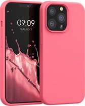 kwmobile telefoonhoesje voor Apple iPhone 13 Pro - Hoesje met siliconen coating - Smartphone case in neon koraal