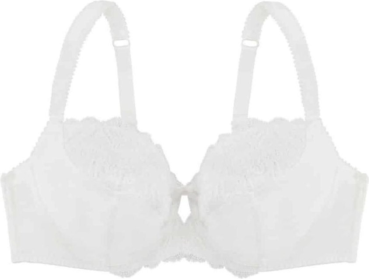 Dorina Kanten beugel BH - Celine - Stevige bh zonder vulling - Grote maten - 85G - Ivoor