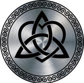 Celtic Tree - Wandcirkel Aluminium - Symbool voor Liefde en Vriendschap - rond 60cm - Zwart - Zilver - Pagan - Heidens - Keltisch - Magisch - Muurcirkel - Wanddeco - Dibond