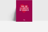 Ansichtkaarten wijnliefhebber -  You, me & a bottle of Chablis (10 stuks)