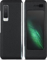 Voor Samsung Galaxy Fold Lychee Texture lederen opvouwbare beschermhoes (zwart)