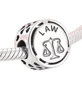 Tracelet - Zilveren bedels - Bedel Rechten studie - Law weegschaal - 925 Sterling Zilver - Pandora compatible - Met 925 zilver certificaat - In mooie cadeauverpakking - Geslaagd