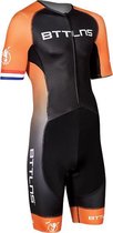BTTLNS trisuit | triathlon pak | trisuit korte mouw heren | Typhon 2.0 | zwart-oranje | M