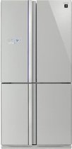 SHARP - SJ-FS810VSL - Koelkast met meerdere deuren - 600L (393L + 207L) - Geventileerde koude No Frost - A + - L89,2cm x H183cm - Zilver