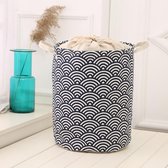 Clever Storage Opbergmand met koordsluiting - Blauw - Opvouwbaar - Golven