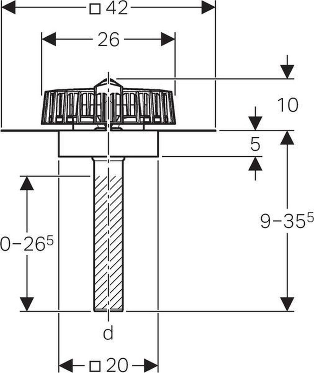 Geberit Pluvia Dakafvoertrechter Onderdruksysteem 359.108.00.1