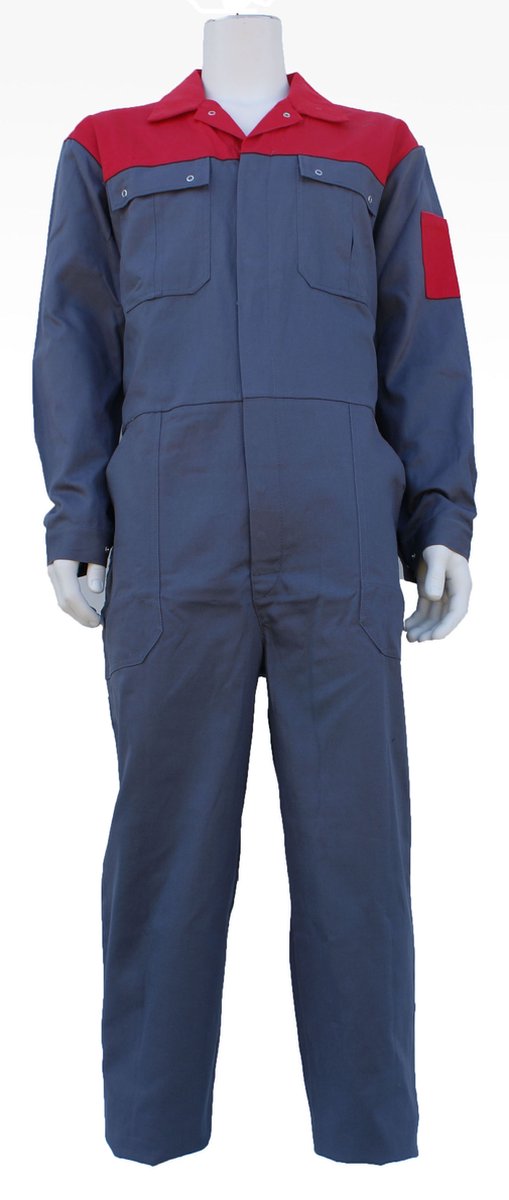 Top Rock Overall OVK2KL-002 (100% KATOEN) - Grijs/Rood - 52