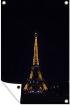 Muurdecoratie Eiffeltoren - Nacht - Lichtjes - 120x180 cm - Tuinposter - Tuindoek - Buitenposter