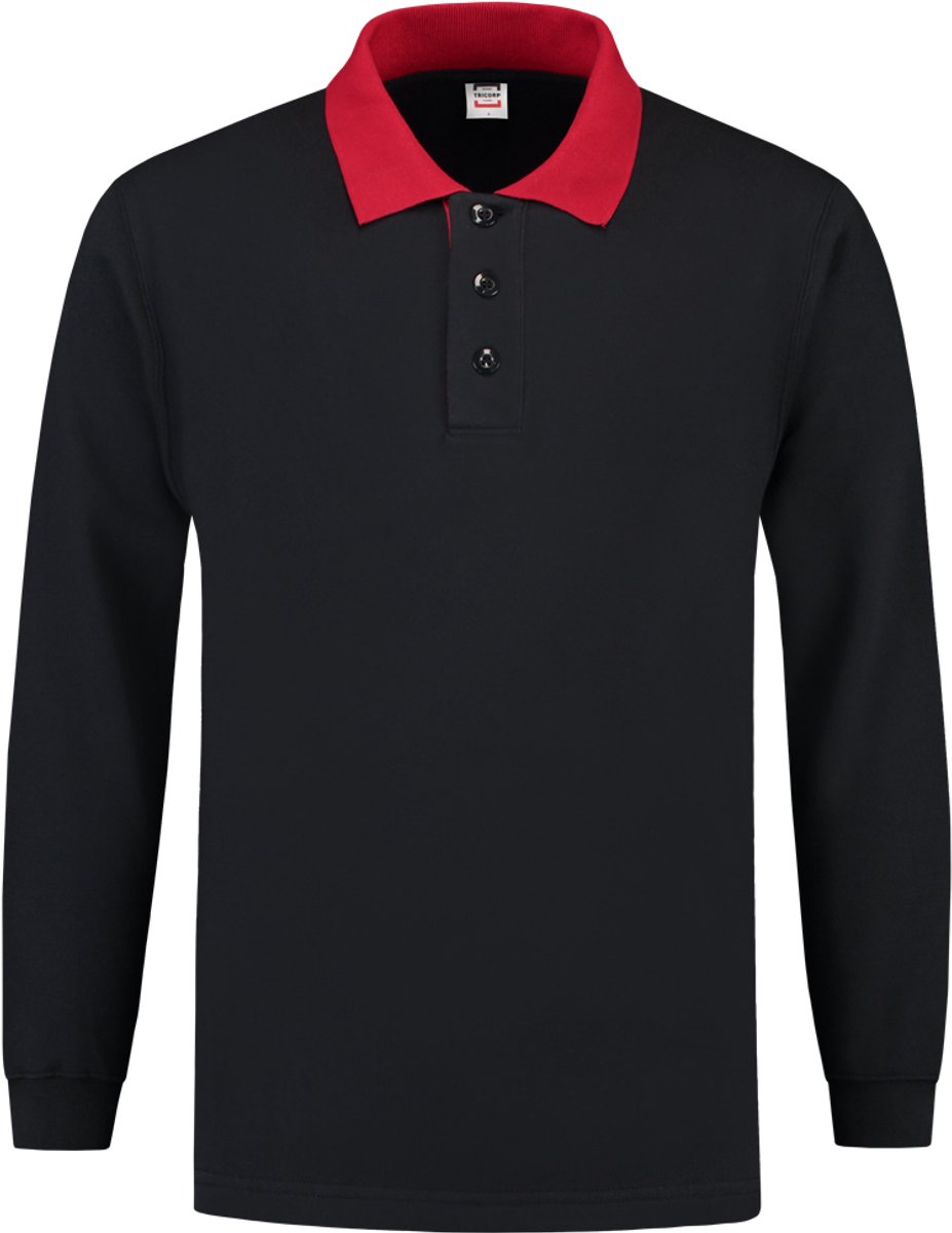 Tricorp Polosweater contrast - Casual - 301006 - Navy-Rood - maat XXL