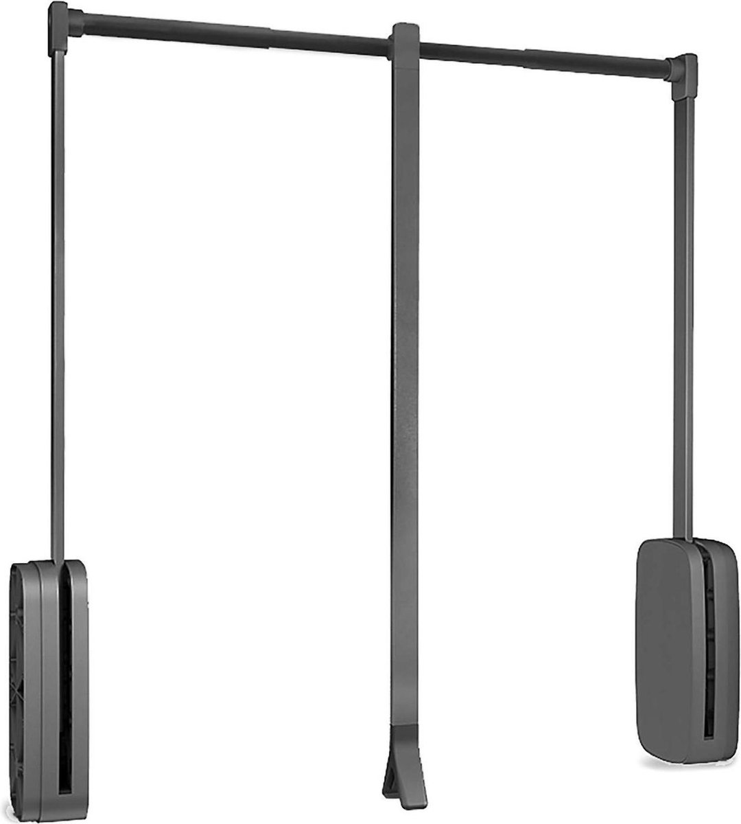 Emuca opvouwbare garderobestang – Hangrek – Voor garderobekasten – Verstelbaar – Sling – 830-1150mm – Tot 12 kg – Staal - Titanium