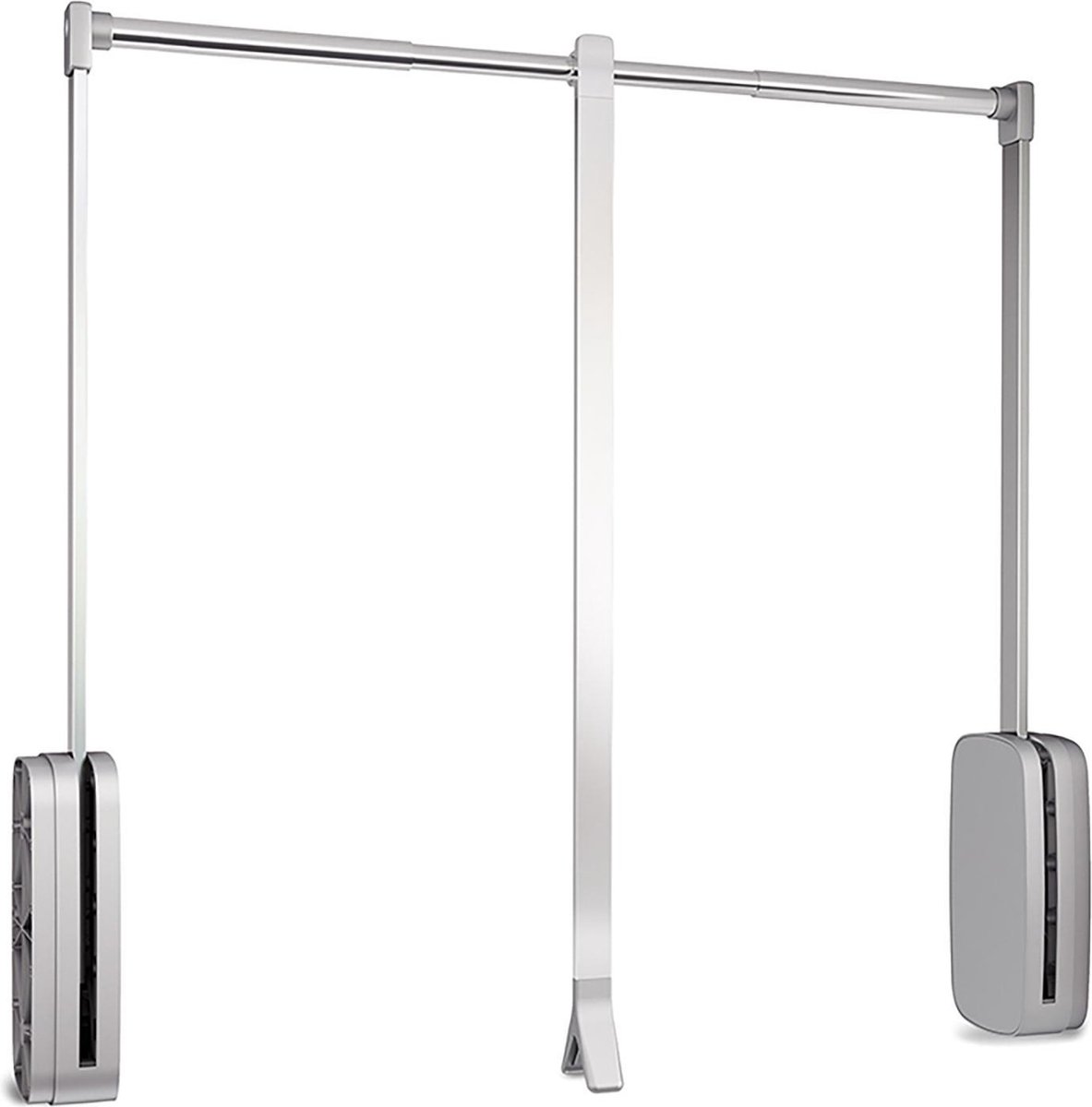 Emuca Opvouwbare garderobestang voor garderobekasten Sling, verstelbaar 830-1.150 mm, tot 12 kg, Staal, Verchroomd
