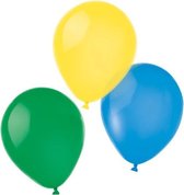 ballonnen 25,4 cm latex geel/blauw/groen 8 stuks