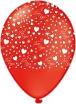 ballonnen Hearts 30 cm latex rood 18 stuks