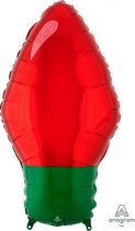 folieballon Red Christmas Light Bulb 27 x 55 cm rood