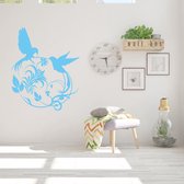 Muursticker Vogels -  Lichtblauw -  80 x 97 cm  -  slaapkamer  woonkamer  dieren - Muursticker4Sale