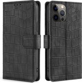 Samsung Galaxy A21S Book Case Hoesje met Krokodil Patroon - Pasjeshouder - PU Leer - TPU - Samsung Galaxy A21S - Zwart