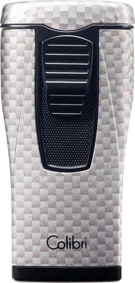 Aansteker Colibri Monaco carbon zilver