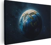 Artaza Canvas Schilderij De Aarde Vanuit De Ruimte - 30x20 - Klein - Foto Op Canvas - Canvas Print
